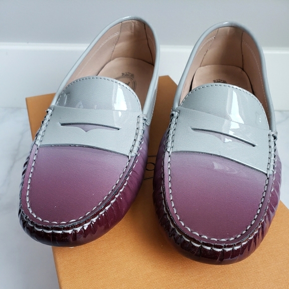 Tods Gommino Patent Loafers Sz 37.5 - Picture 6 of 11